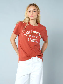 American Eagle - Red Printed Regular Fit T-Shirt