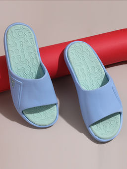 Chupps - Women Nova Sky Blue Lime Casual Sliders