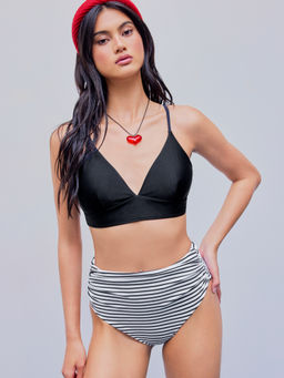 Cider - Striped Strappy Bikini Swimsuit