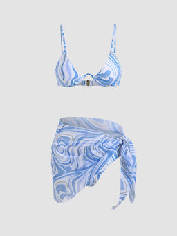 Cider - Wave Underwire Bikini With Sarong