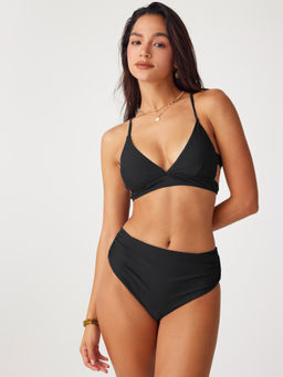 Cider - V-neck Tie Back Shaping Bikini Swimsuit