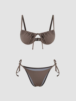Cider - Tie Side Underwire Bikini Swimsuit