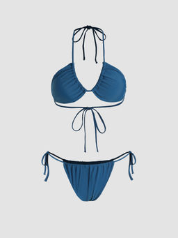 Cider - Criss Cross Halter Bikini Swimsuit