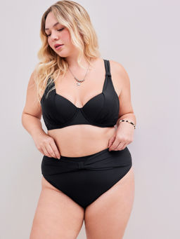 Cider - Shaping V-neck Bowknot Bracelet Cheeky Bikini Swimsuit Curve & Plus