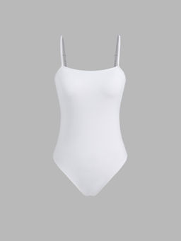 Cider - Shaping Square Neck Backless One Piece Swimsuit