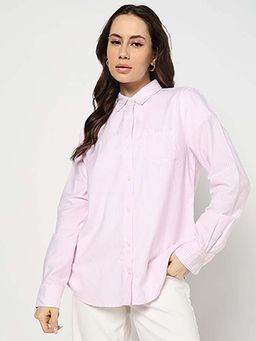 GAP - Pink Women's Logo Print Relaxed Regular Shirt