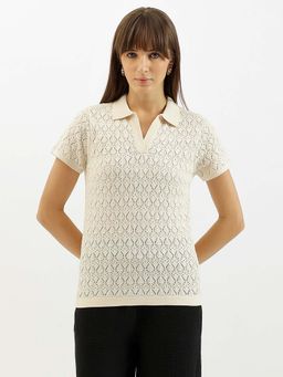 United Colors of Benetton - Johny Collar Self Design Polo T-Shirt