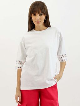 United Colors of Benetton - White Round Neck Solid T-Shirt