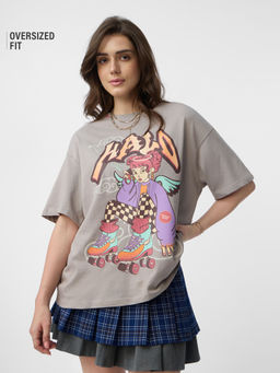 The Souled Store - Oversized Halo Women Oversized T-Shirt