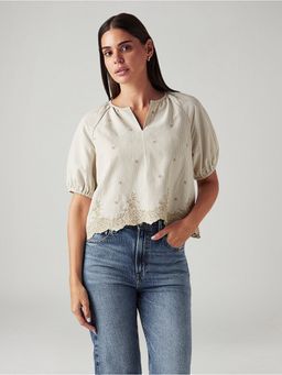 Levi's - Women's Striped Beige Tops