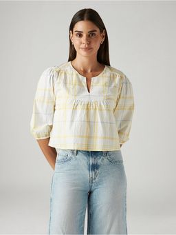 Levi's - Women's Checked White Crop Tops