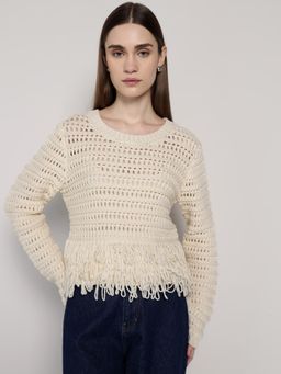 Cover Story - Ivory Knitted Sweater