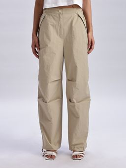 Calvin Klein - Regular Fit Beige Nylon Trousers