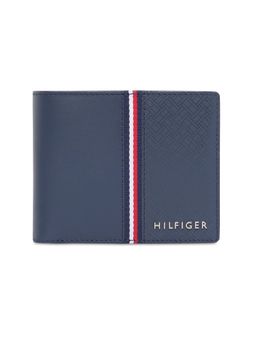 Tommy Hilfiger - Men Navy Blue Leather 4 Card Slots Global Coin Wallet