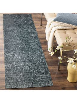 OBSESSIONS - Machine Made Anti-Static Geometric Bedside Runner, L Grey & D Grey (2x5 Feet)