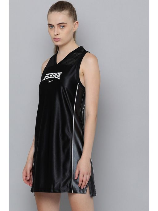 black basketball jersey dress SHEIN SXY Summer;Cotton Casual Sports Basketball Jersey Dress With Letter & Number Print, Black & Yellow, Cami Dress