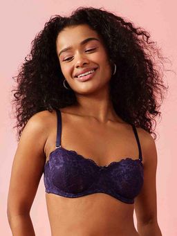 Chelvet - Purple Non-Padded Underwired Lace Bralette