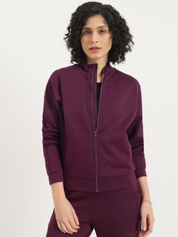 United Colors of Benetton - Purple High Neck Solid Scuba Sweatshirt