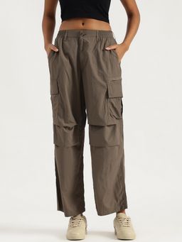 United Colors of Benetton - Grey Solid Utility Nylon Cargo