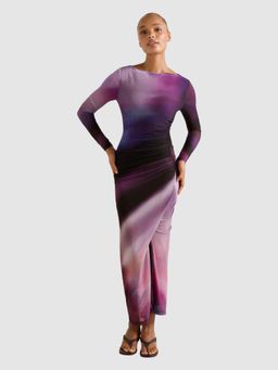 Forever New - Stephanie Long Sleeved Purple Midi Dress