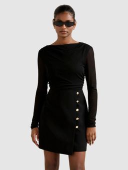 Forever New - Isadora Petite 2 in 1 Tailored Black Mini Dress