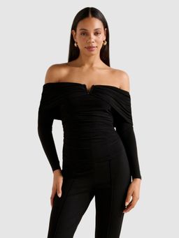 Forever New - Keely Hardwear Black Bardot Top