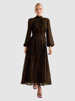 Forever New - Janelle Printed Raglan Brown Maxi Dress