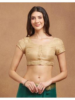 Fabindia - Gold Stripes Silk Blend Stitched Blouse