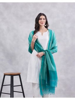 Fabindia - Teal Woven Silk Blend Dupatta