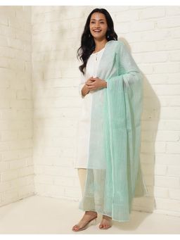 Fabindia - Green Thread Work Cotton Silk Dupatta