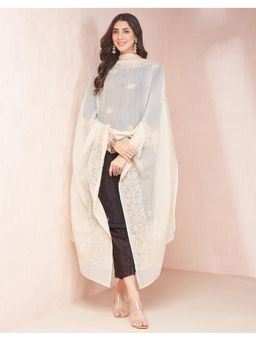 Fabindia - Beige Thread Work Cotton Dupatta