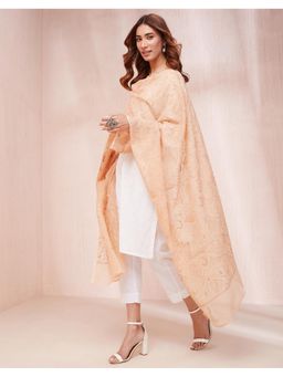 Fabindia - Beige Thread Work Cotton Silk Dupatta