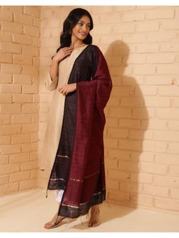 Fabindia - Black Woven Silk Dupatta