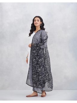 Fabindia - Black Thread Work Cotton Silk Dupatta
