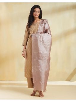 Fabindia - Taupe Zari Silk Blend Dupatta