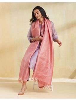 Fabindia - Pink Zari Silk Blend Dupatta