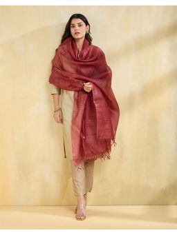 Fabindia - Pink Woven Silk Dupatta