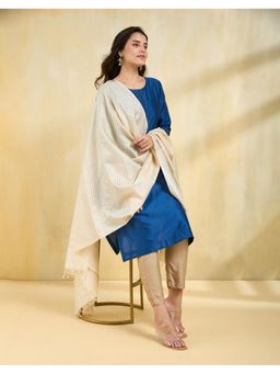 Fabindia - Zari Silk Blend Off White Dupatta