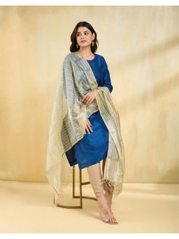 Fabindia - Zari Cream Silk Blend Dupatta