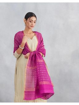 Fabindia - Magenta Woven Viscose Blend Dupatta