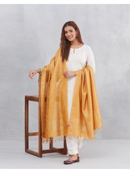Fabindia - Mustard Woven Silk Blend Dupatta