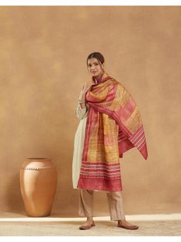 Fabindia - Block Print Silk Mustard Dupatta