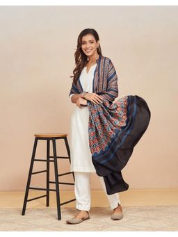 Fabindia - Indigo Printed Viscose Blend Dupatta
