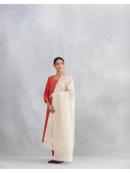 Fabindia - Cotton Silk Beige Zari Dupatta