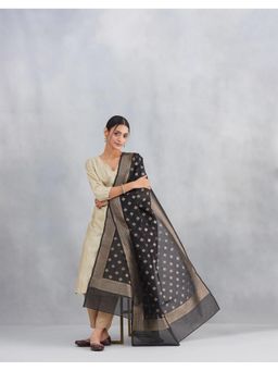 Fabindia - Black Zari Cotton Silk Dupatta
