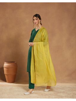 Fabindia - Cotton Silk Mustard Thread Work Dupatta