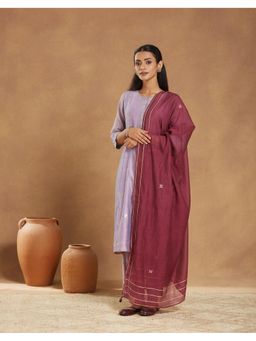 Fabindia - Purple Thread Work Cotton Silk Dupatta