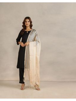 Fabindia - Beige Thread Work Silk Blend Dupatta