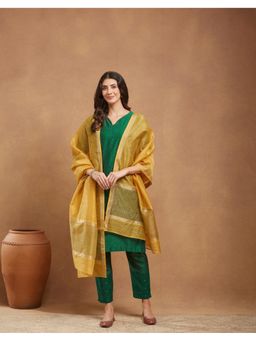 Fabindia - Mustard Woven Linen Blend Dupatta