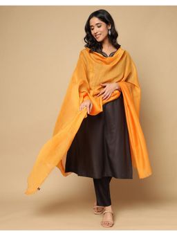 Fabindia - Yellow Plain Cotton Silk Dupatta